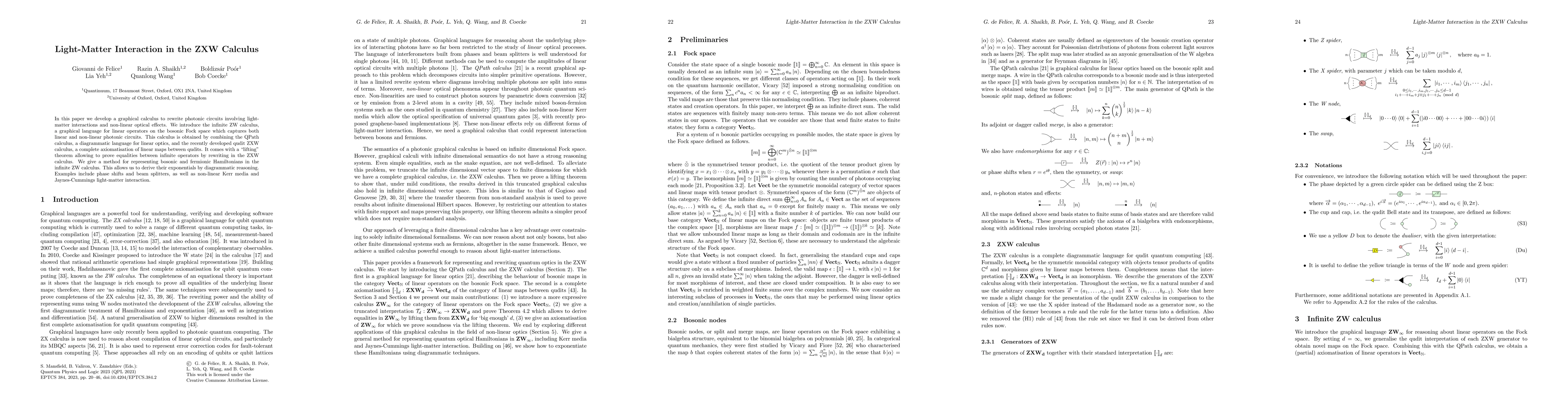 Thumbnail for Light-Matter Interaction in the ZXW Calculus