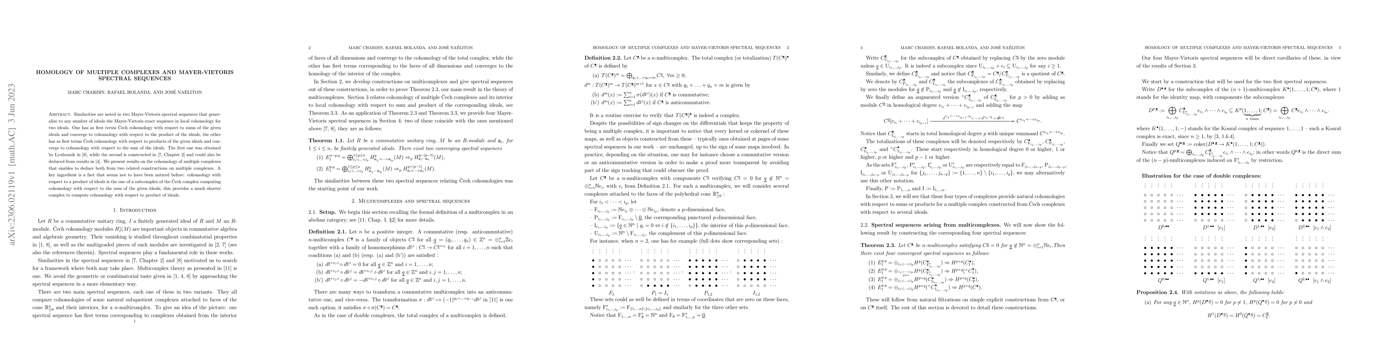 Thumbnail for Homology of multiple complexes and Mayer-Vietoris spectral sequences
