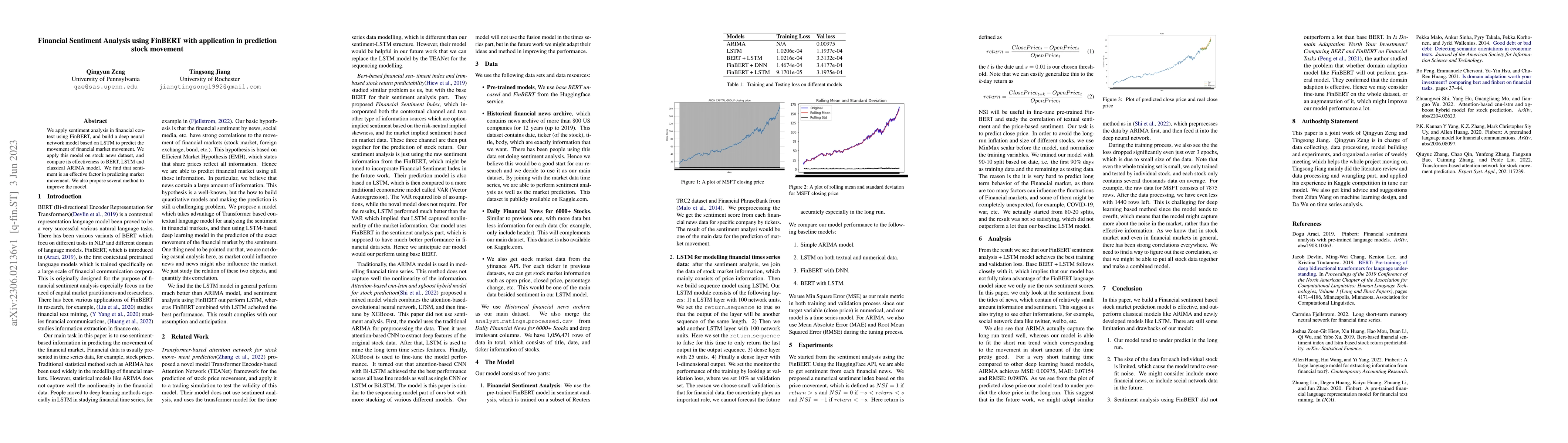Thumbnail for Financial sentiment analysis using FinBERT with application in
  predicting stock movement