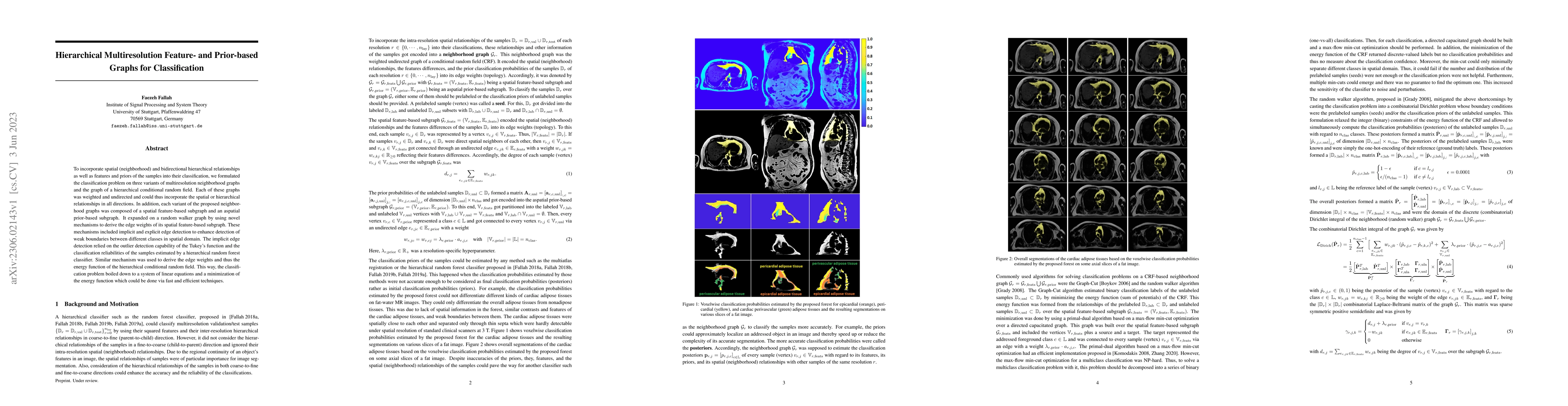 Thumbnail for Hierarchical Multiresolution Feature- and Prior-based Graphs for
  Classification