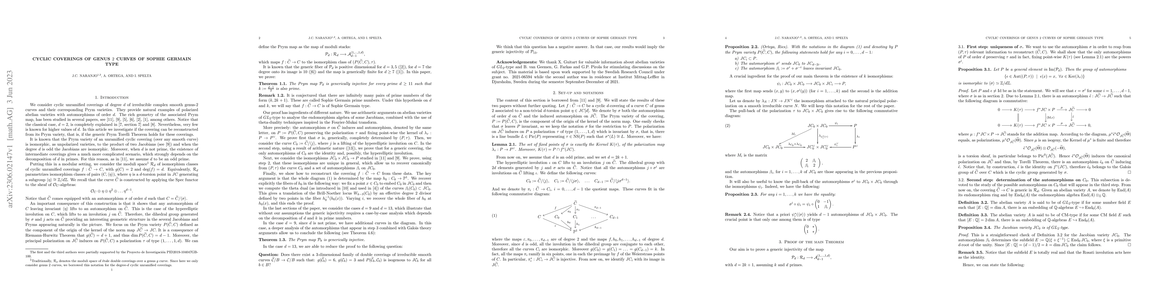 Thumbnail for Cyclic Coverings of genus 2 curves of Sophie Germain type
