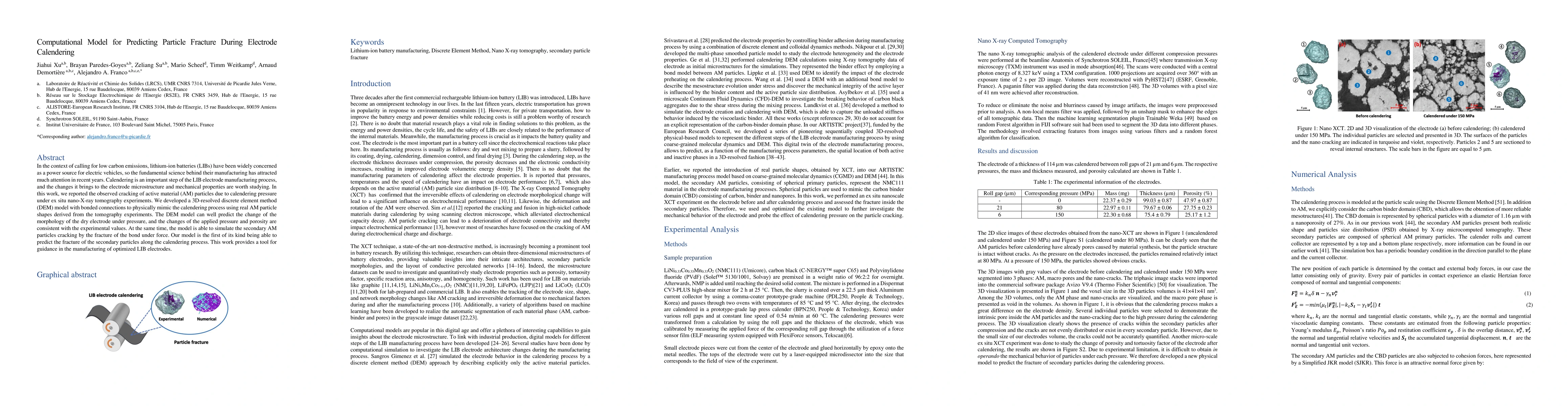 Thumbnail for Computational Model for Predicting Particle Fracture During Electrode
  Calendering