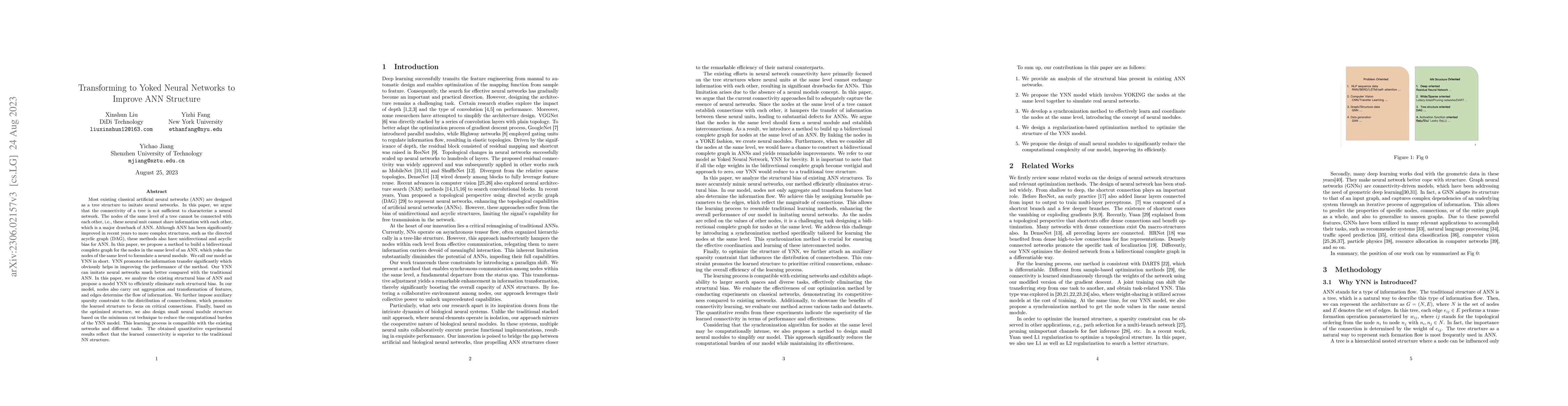 Thumbnail for Transforming to Yoked Neural Networks to Improve ANN Structure