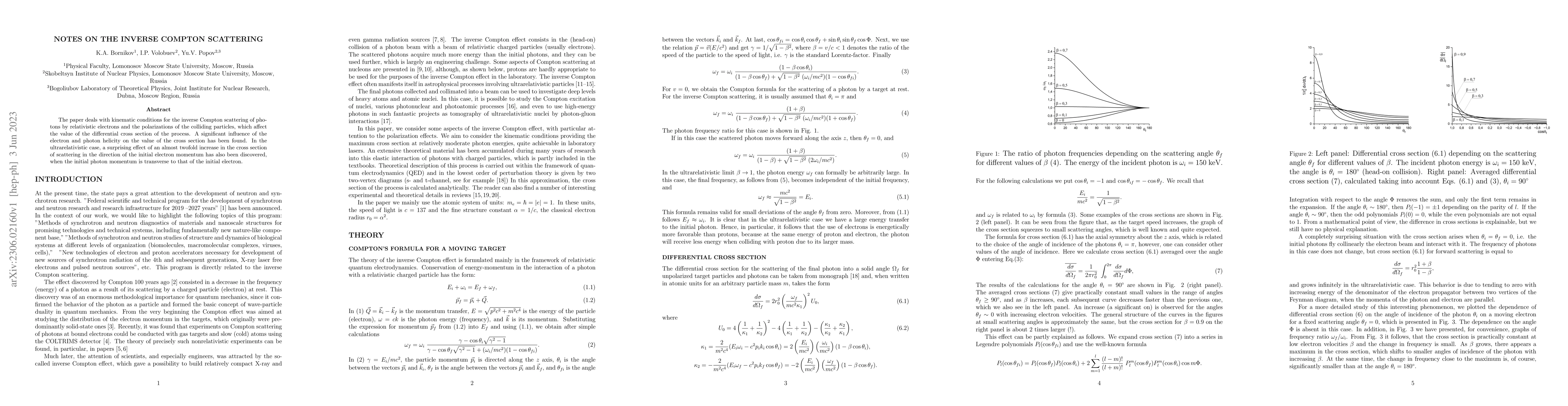 Thumbnail for Notes on the inverse Compton scattering