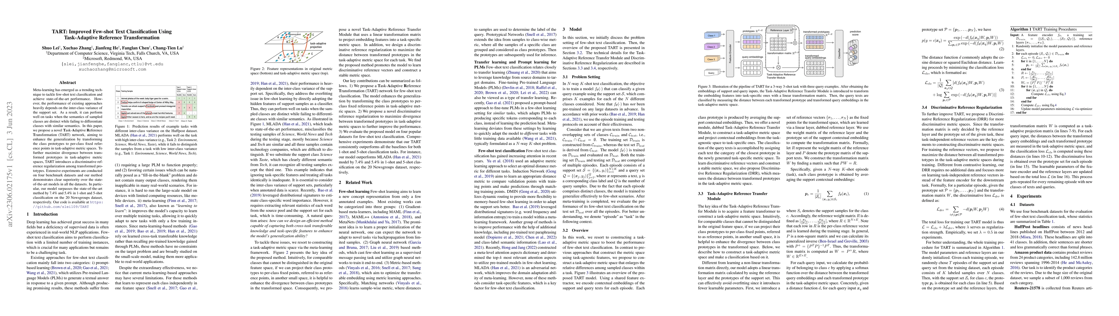 Thumbnail for TART: Improved Few-shot Text Classification Using Task-Adaptive
  Reference Transformation