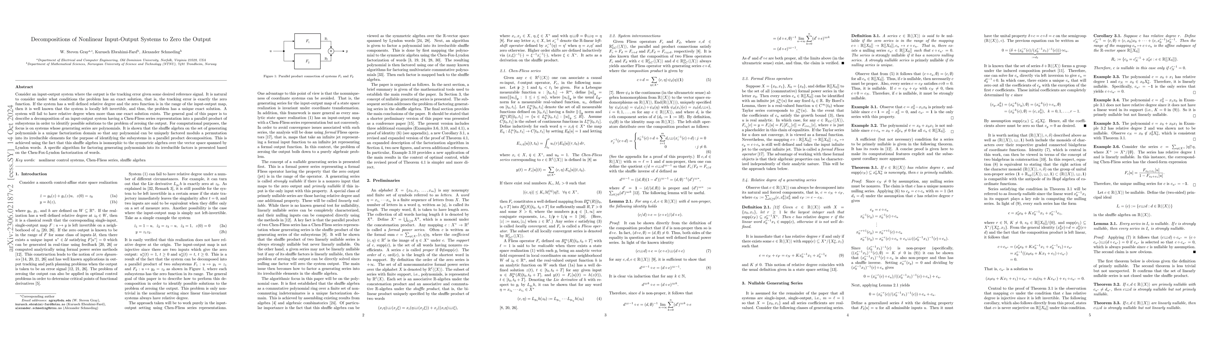 Thumbnail for Zeroing the Output of a Nonlinear System Without Relative Degree