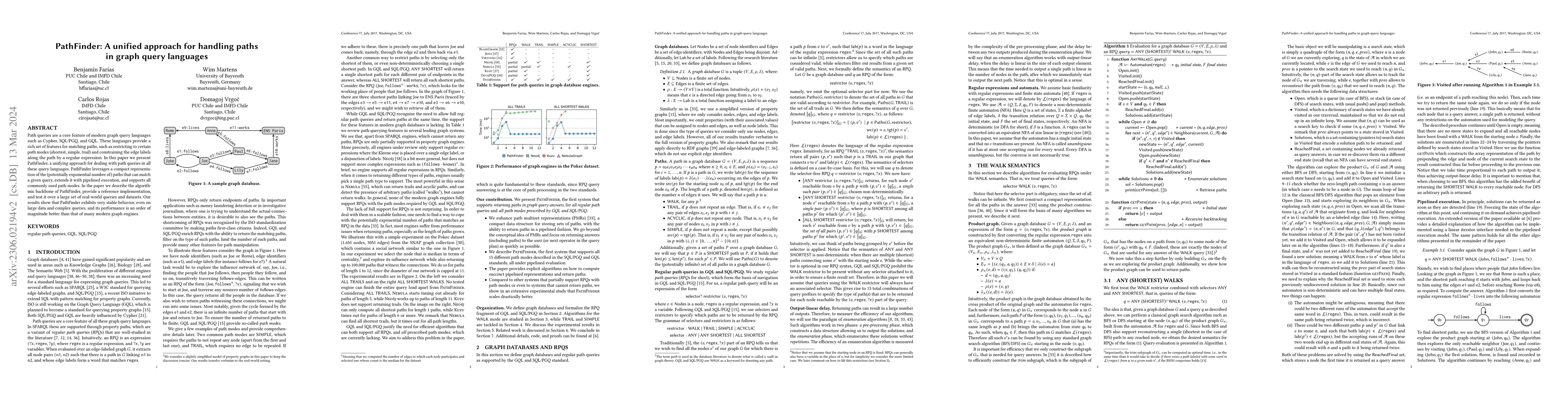 Thumbnail for PathFinder: A unified approach for handling paths in graph query
  languages