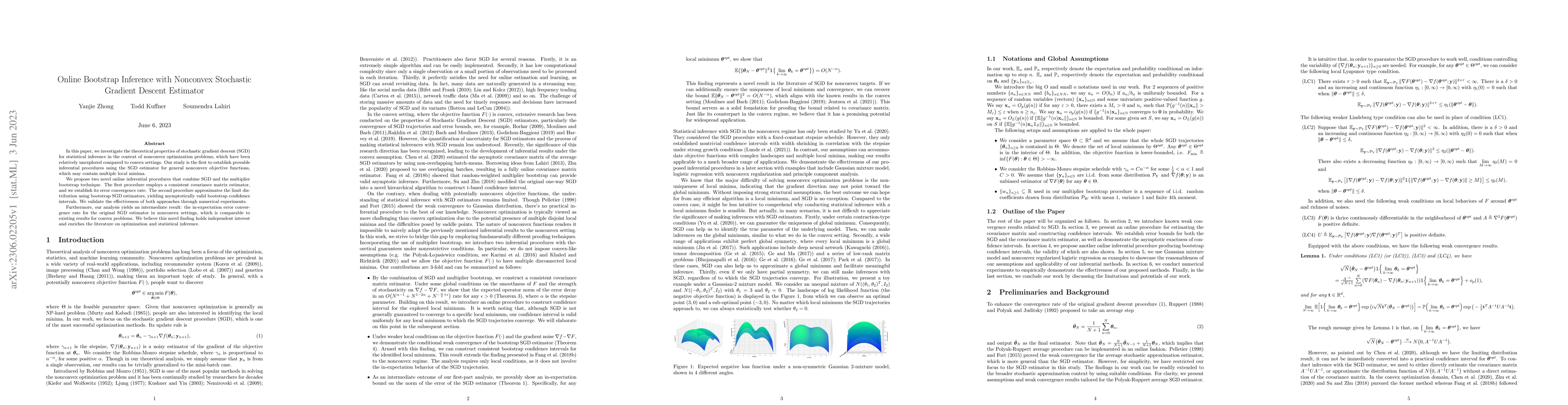 Thumbnail for Online Bootstrap Inference with Nonconvex Stochastic Gradient Descent
  Estimator