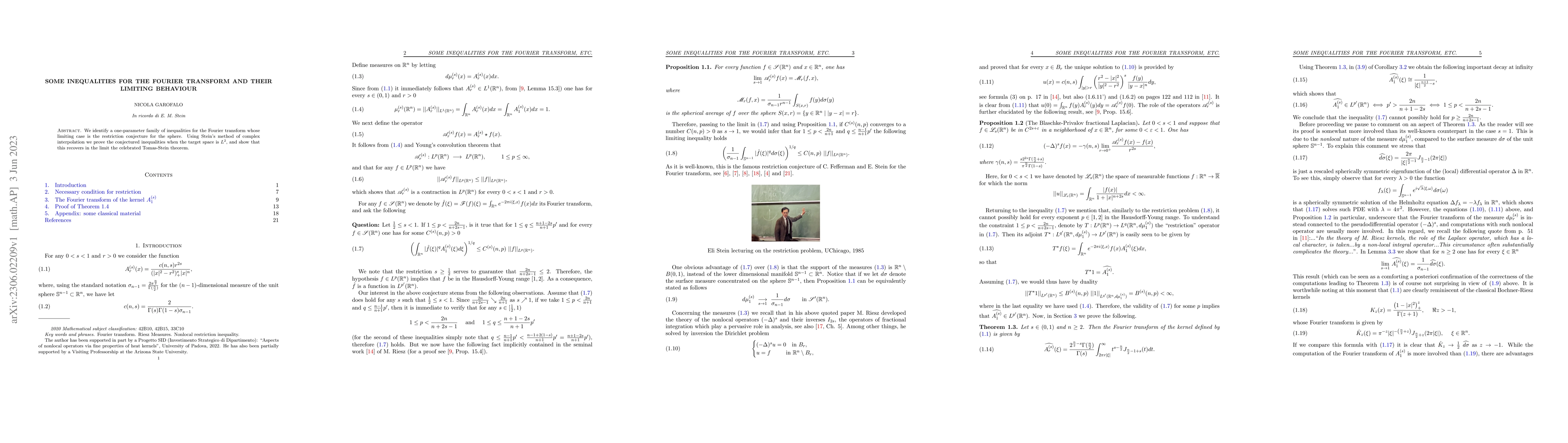 Thumbnail for Some inequalities for the Fourier transform and their limiting behaviour