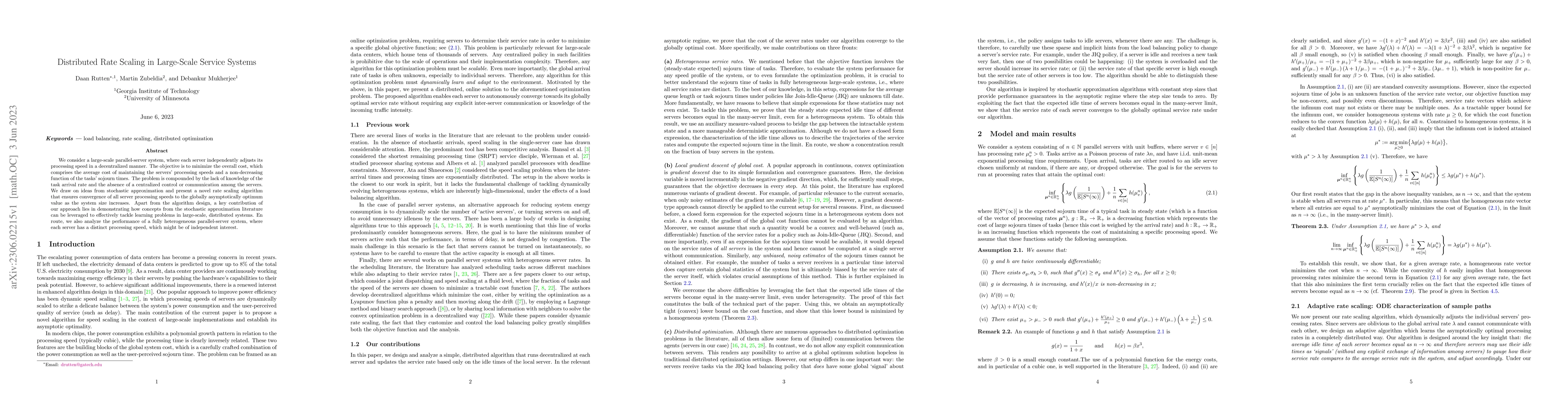 Thumbnail for Distributed Rate Scaling in Large-Scale Service Systems