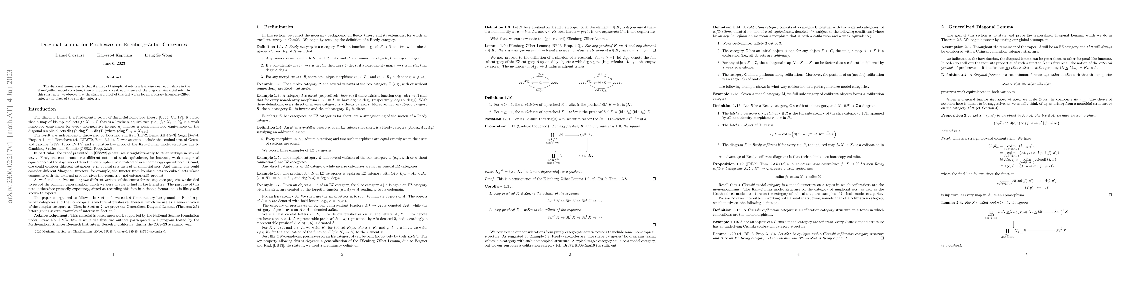 Thumbnail for Diagonal Lemma for Presheaves on Eilenberg-Zilber Categories