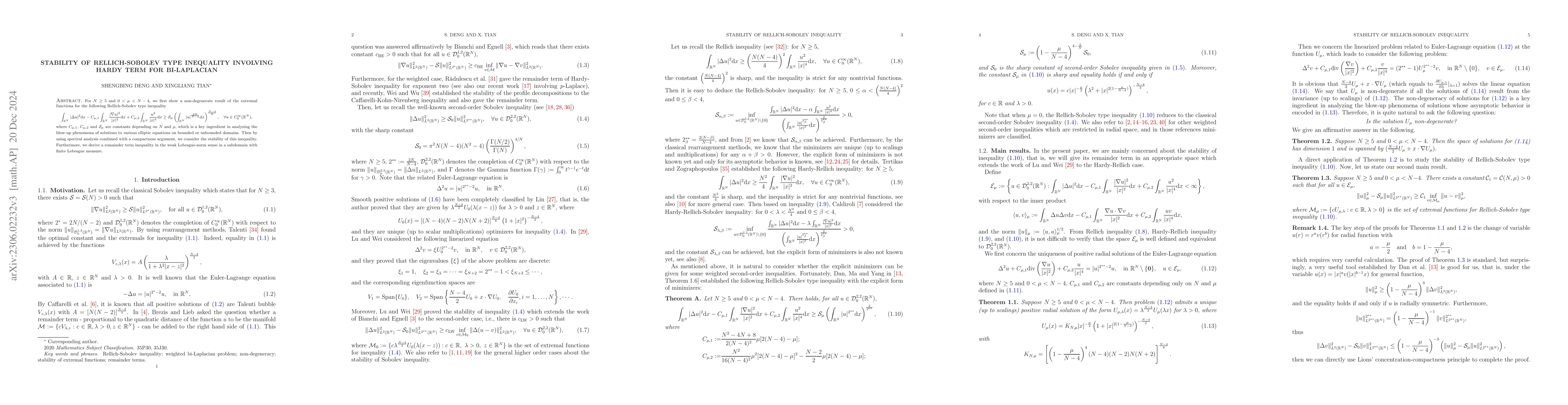 Thumbnail for Stability of Rellich-Sobolev type inequality involving Hardy term for
  bi-Laplacian