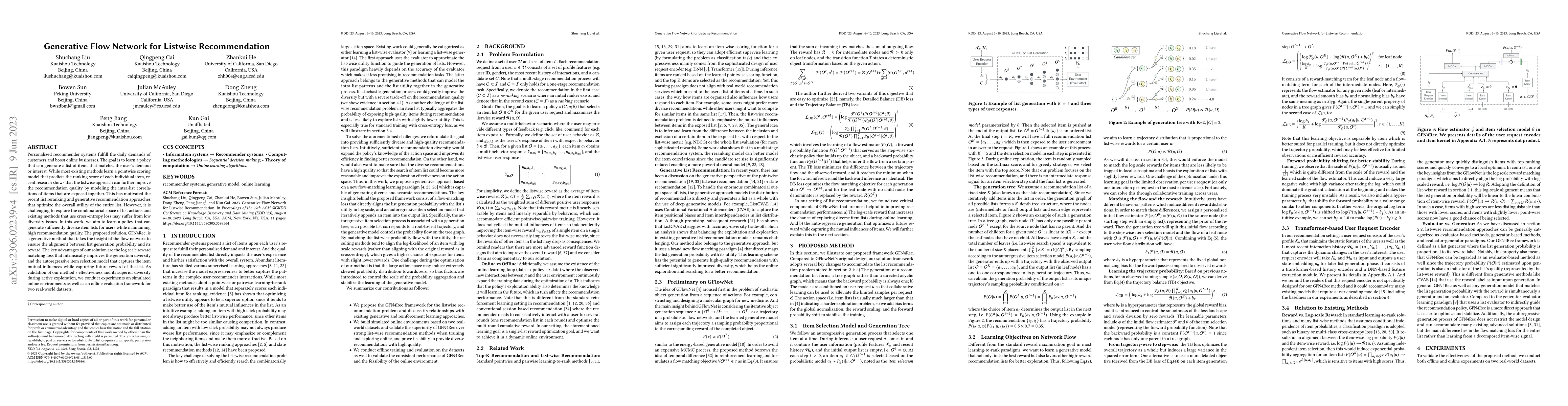 Thumbnail for Generative Flow Network for Listwise Recommendation