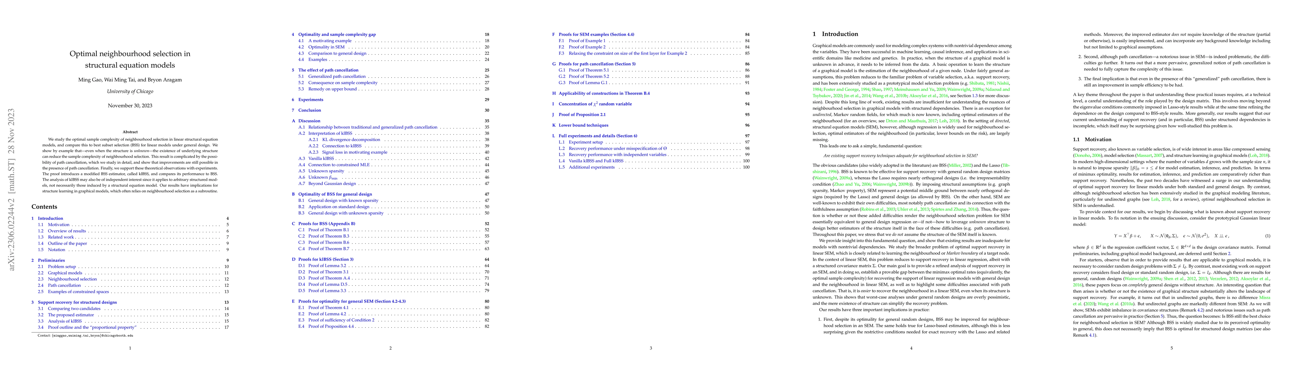 Thumbnail for Optimal neighbourhood selection in structural equation models