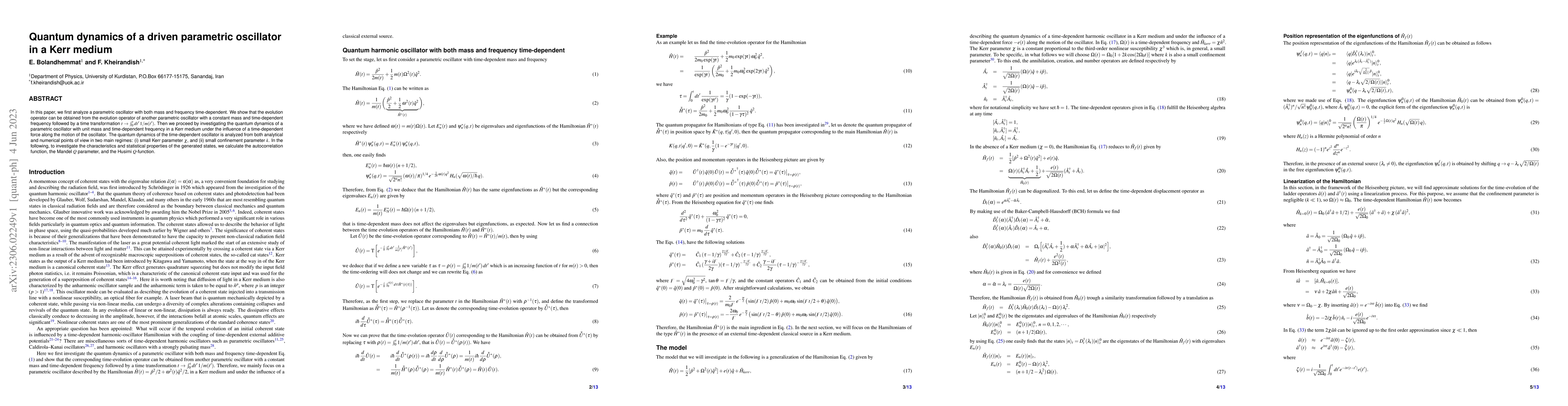 Thumbnail for Quantum dynamics of a driven parametric oscillator in a Kerr medium