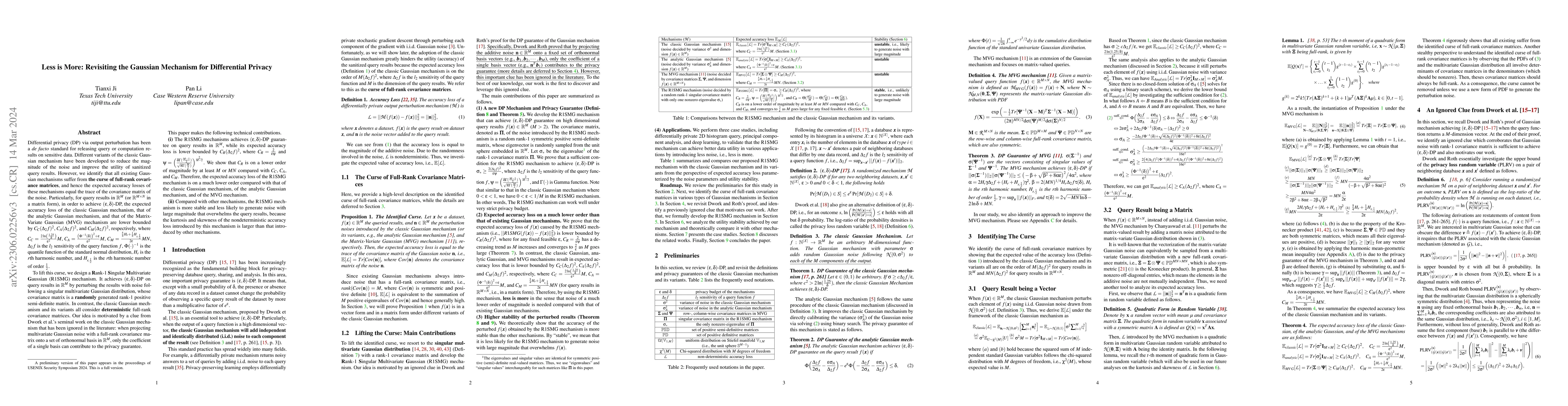 Thumbnail for Less is More: Revisiting the Gaussian Mechanism for Differential Privacy