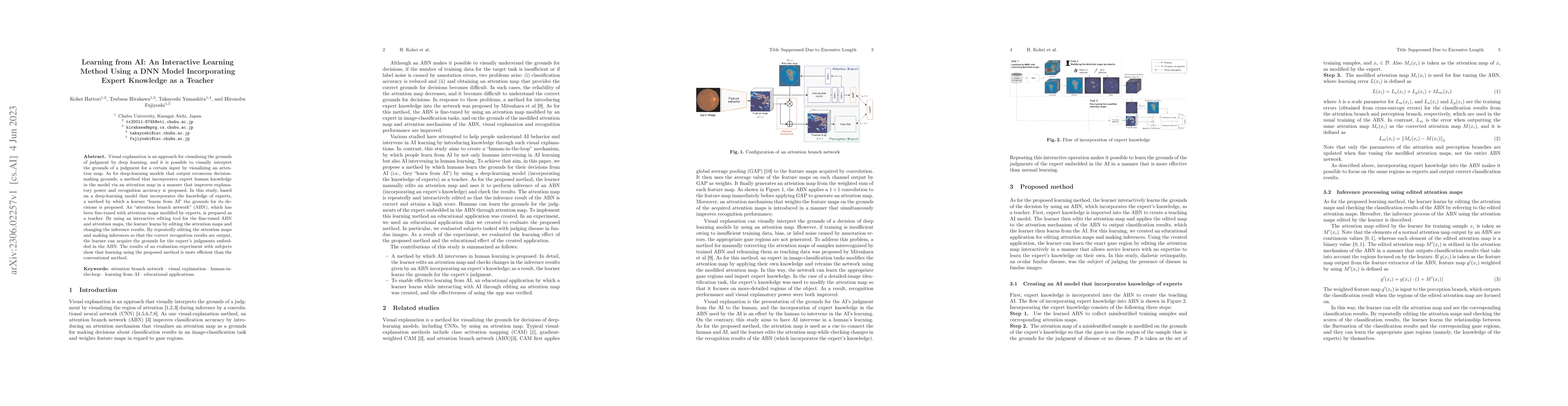 Thumbnail for Learning from AI: An Interactive Learning Method Using a DNN Model
  Incorporating Expert Knowledge as a Teacher