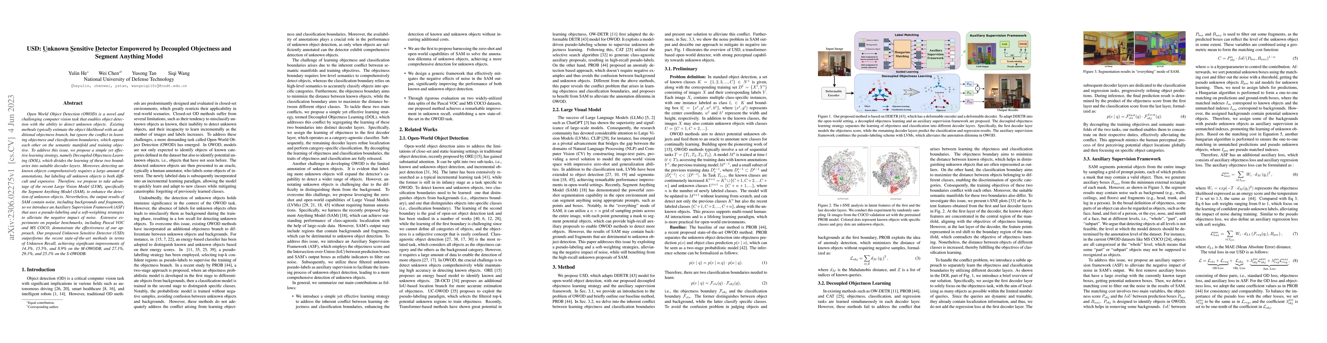 Thumbnail for USD: Unknown Sensitive Detector Empowered by Decoupled Objectness and
  Segment Anything Model