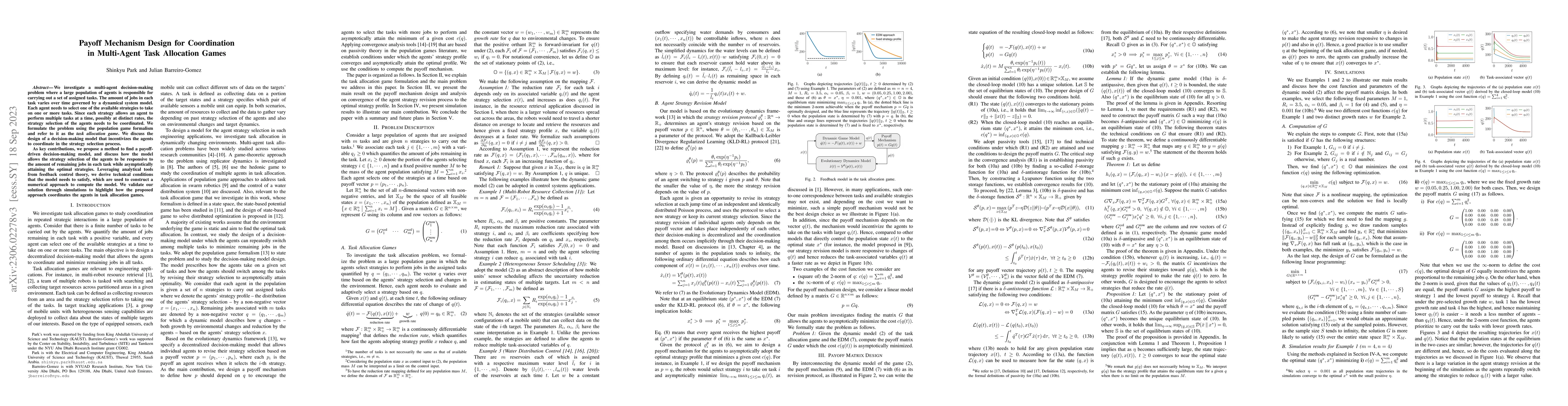 Thumbnail for Payoff Mechanism Design for Coordination in Multi-Agent Task Allocation
  Games