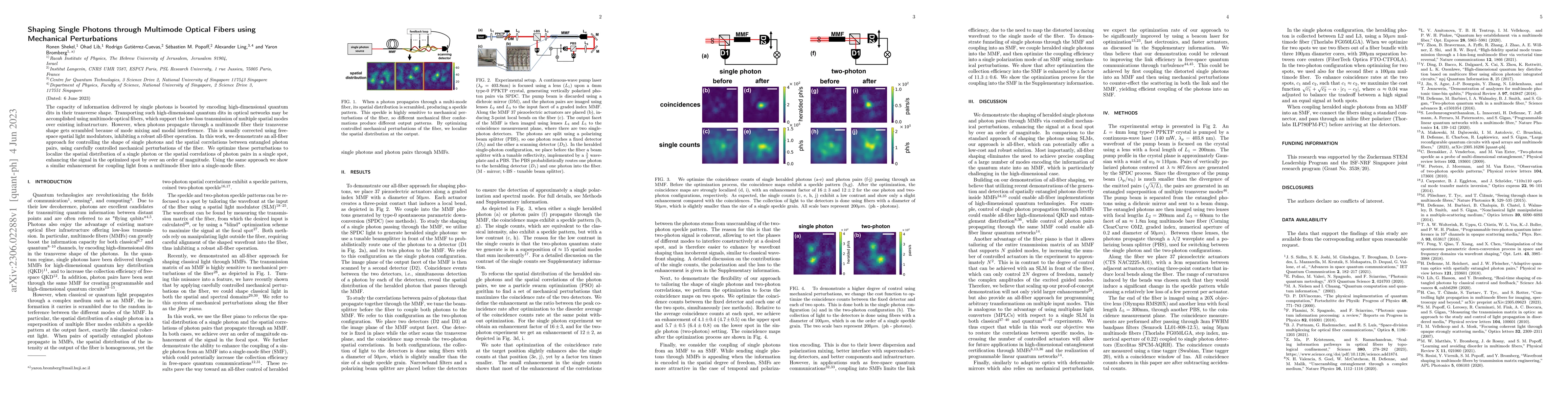Thumbnail for Shaping Single Photons through Multimode Optical Fibers using Mechanical
  Perturbations