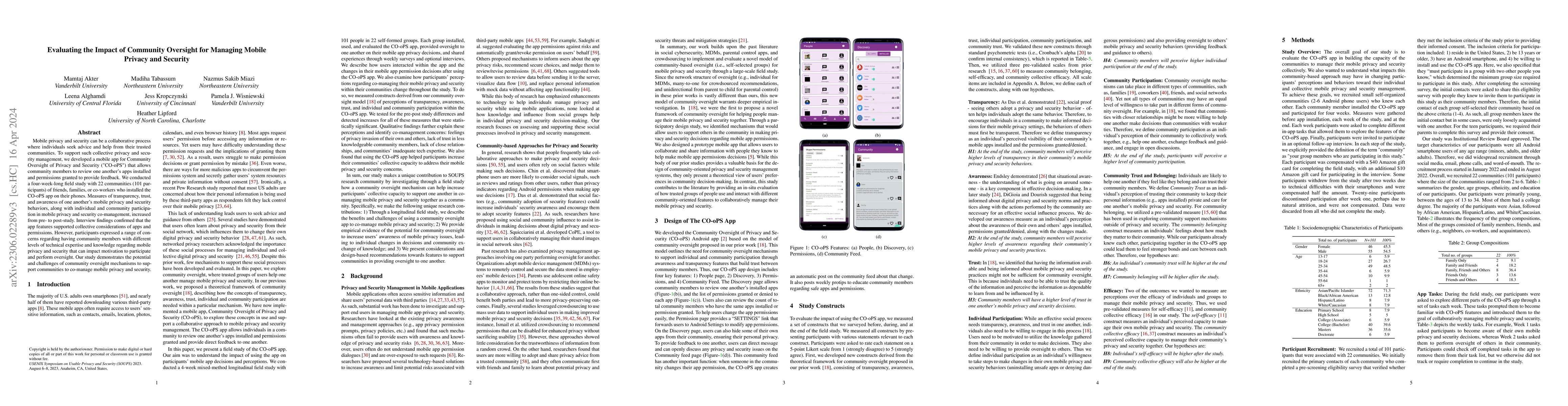 Thumbnail for Evaluating the Impact of Community Oversight for Managing Mobile Privacy
  and Security