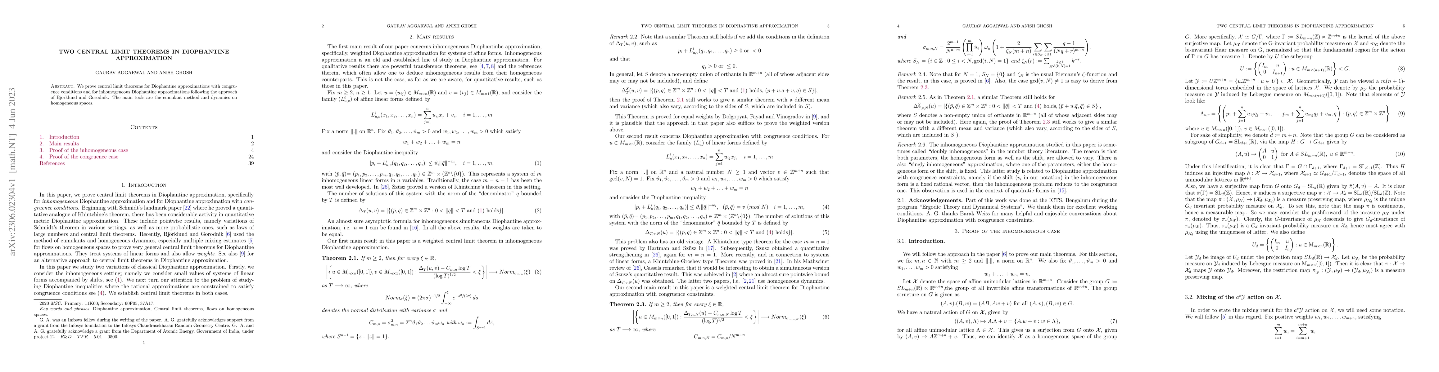 Thumbnail for Two Central limit theorems in Diophantine approximation