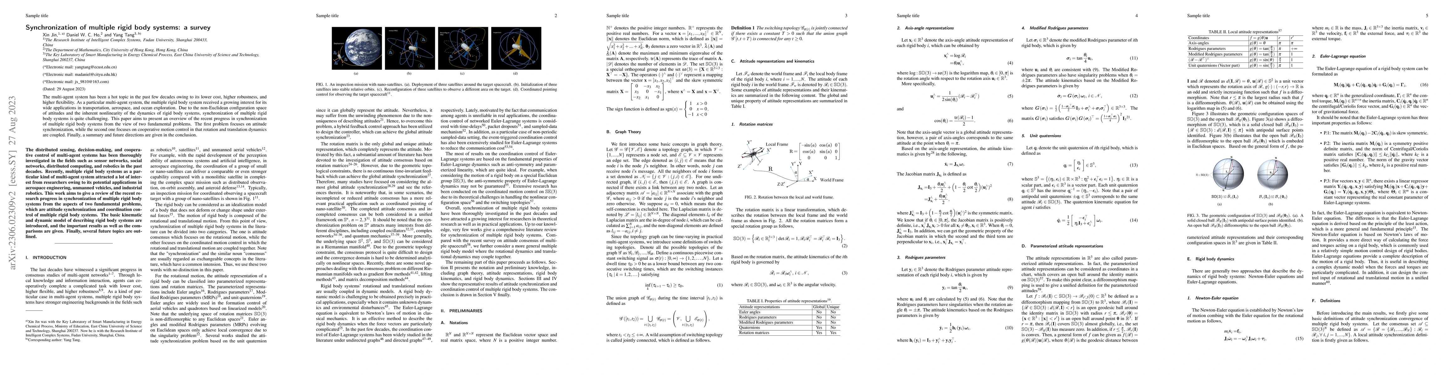 Thumbnail for Synchronization of multiple rigid body systems: a survey