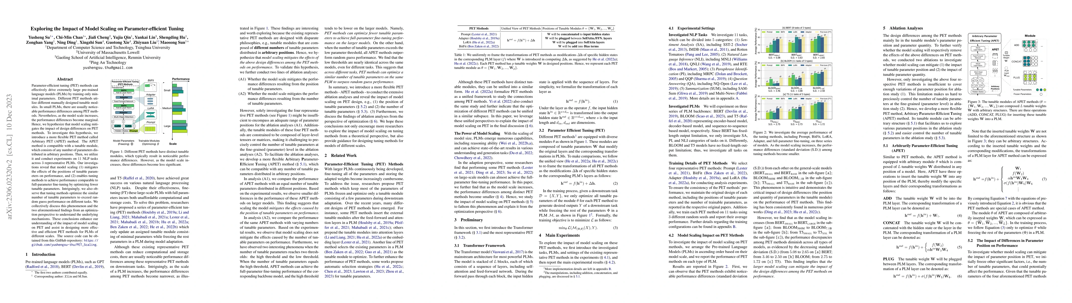 Thumbnail for Exploring the Impact of Model Scaling on Parameter-Efficient Tuning