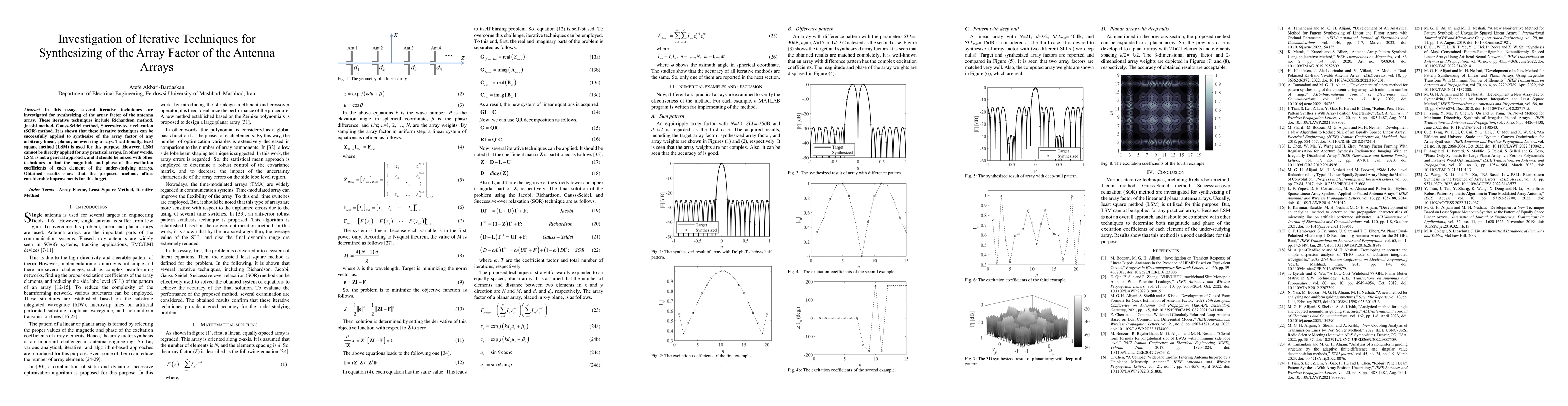 Thumbnail for Investigation of Iterative Techniques for Synthesizing of the Array
  Factor of the Antenna Arrays