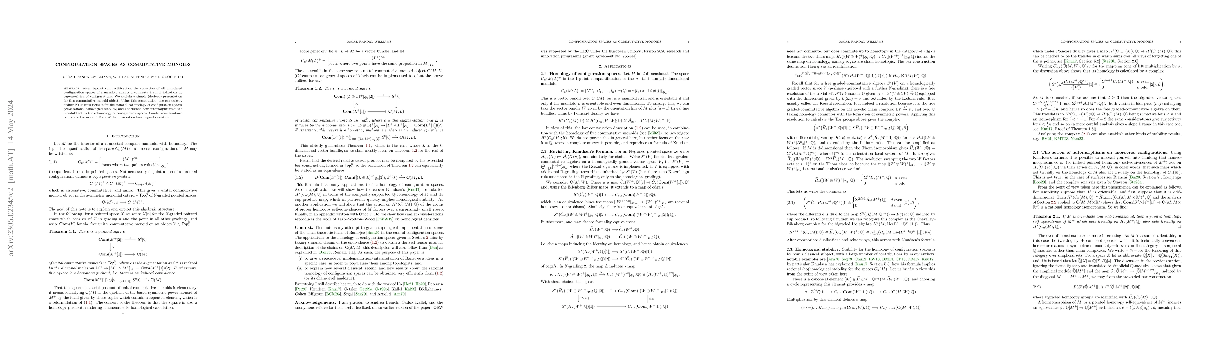 Thumbnail for Configuration spaces as commutative monoids