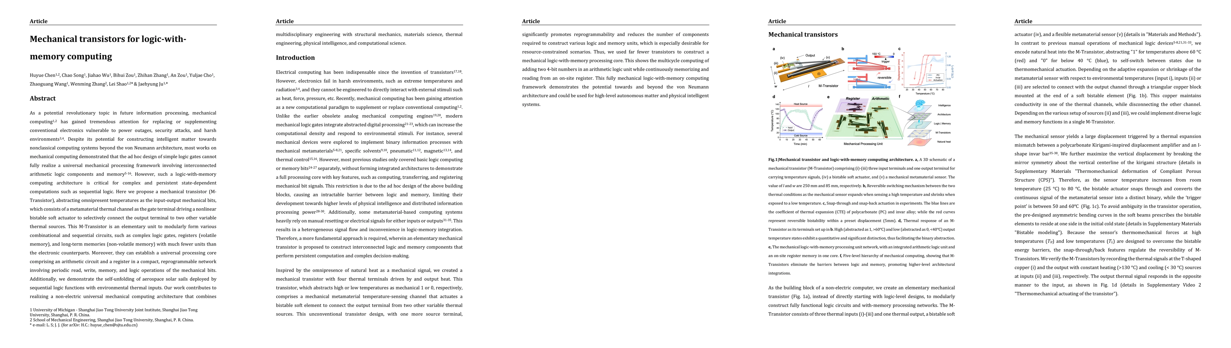 Thumbnail for Mechanical transistors for logic-with-memory computing