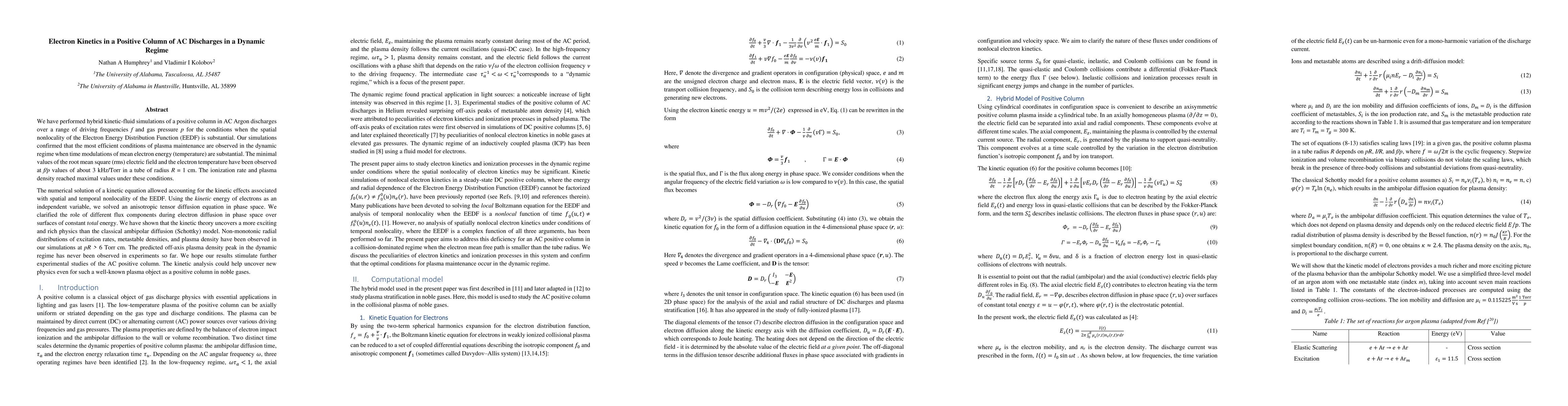 Thumbnail for Electron Kinetics in a Positive Column of AC Discharges in a Dynamic
  Regime