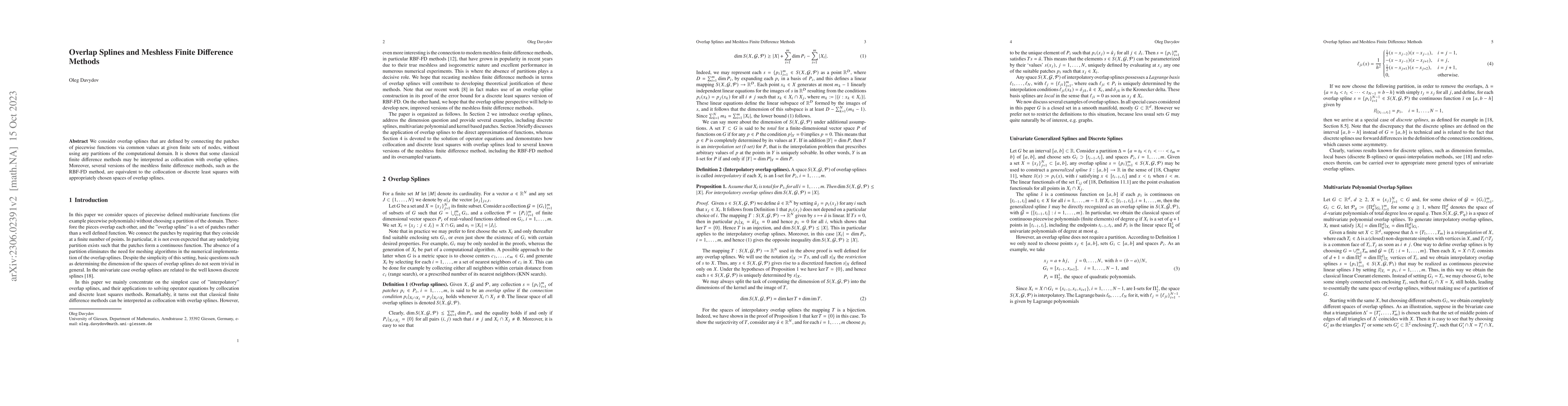 Thumbnail for Overlap Splines and Meshless Finite Difference Methods