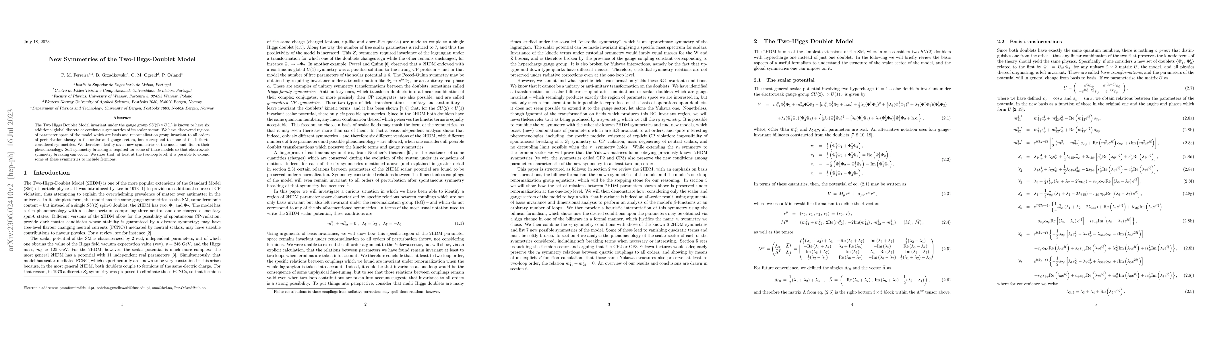 Thumbnail for New Symmetries of the Two-Higgs-Doublet Model