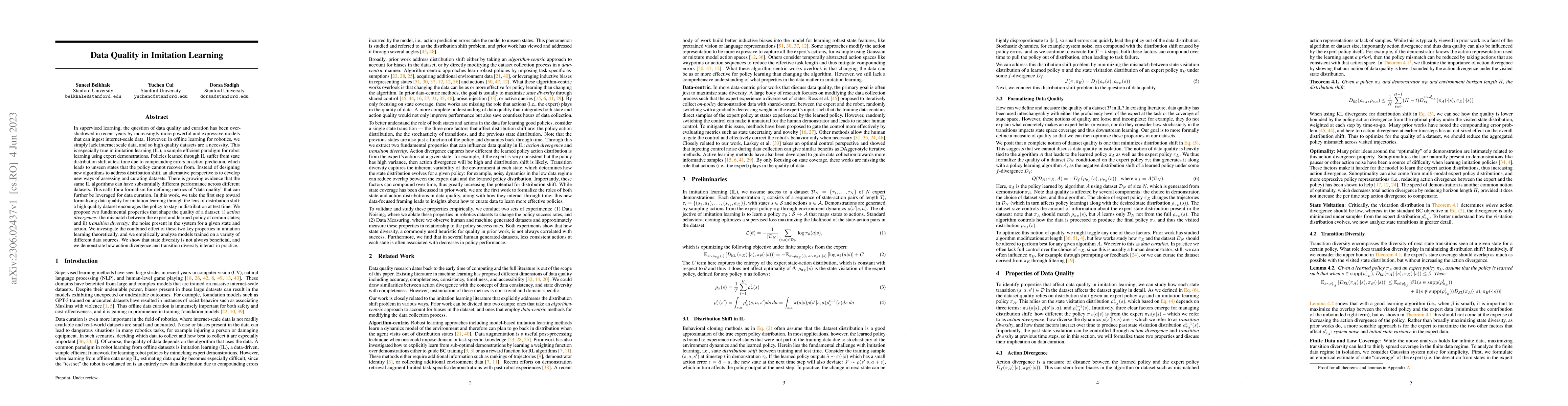 Thumbnail for Data Quality in Imitation Learning