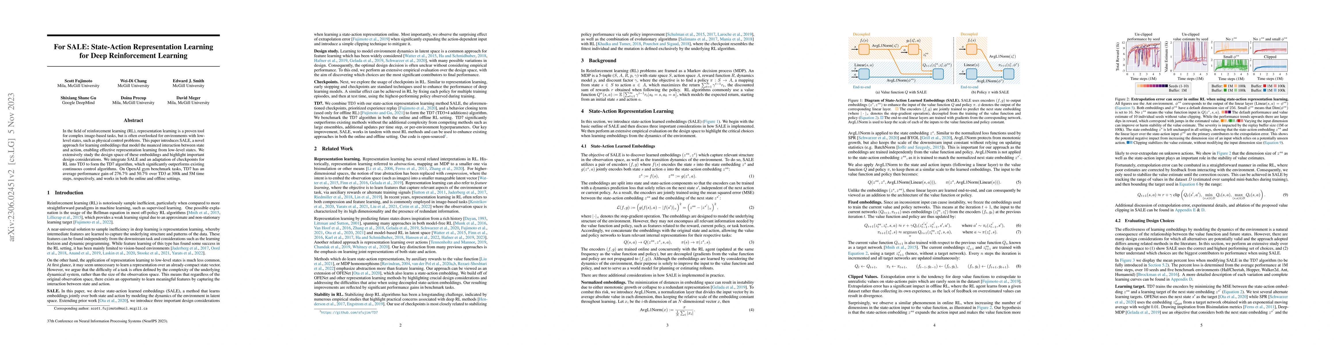 Thumbnail for For SALE: State-Action Representation Learning for Deep Reinforcement
  Learning