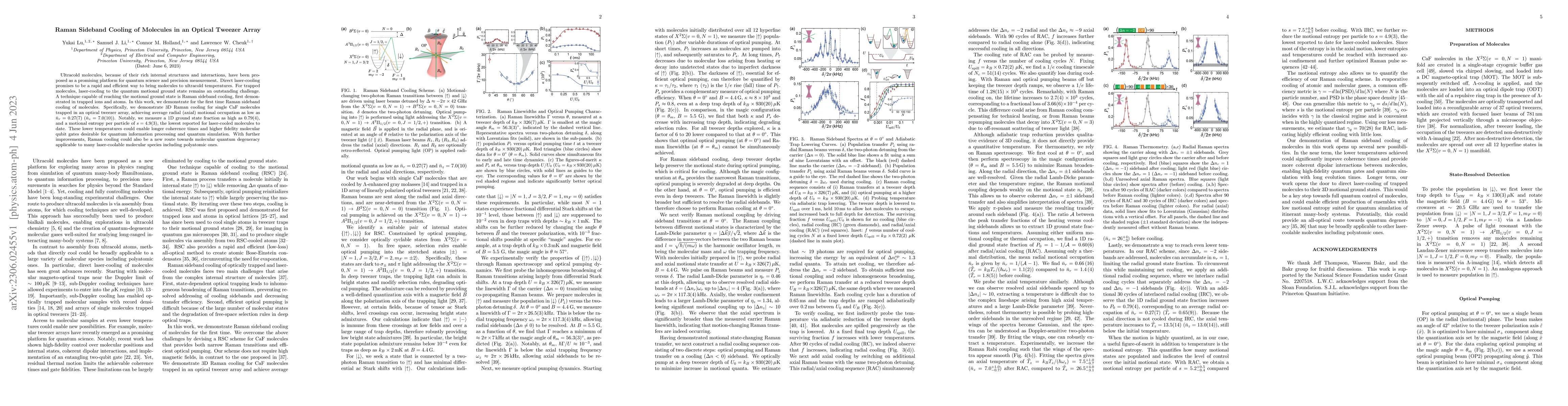 Thumbnail for Raman Sideband Cooling of Molecules in an Optical Tweezer Array
