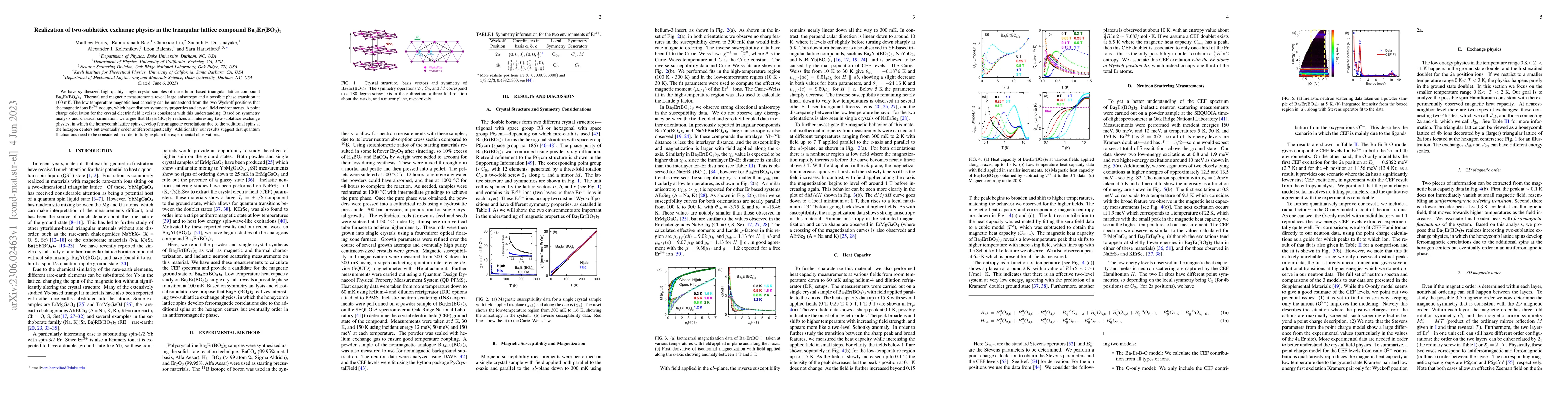 Thumbnail for Realization of two-sublattice exchange physics in the triangular lattice
  compound Ba3Er(BO3)3