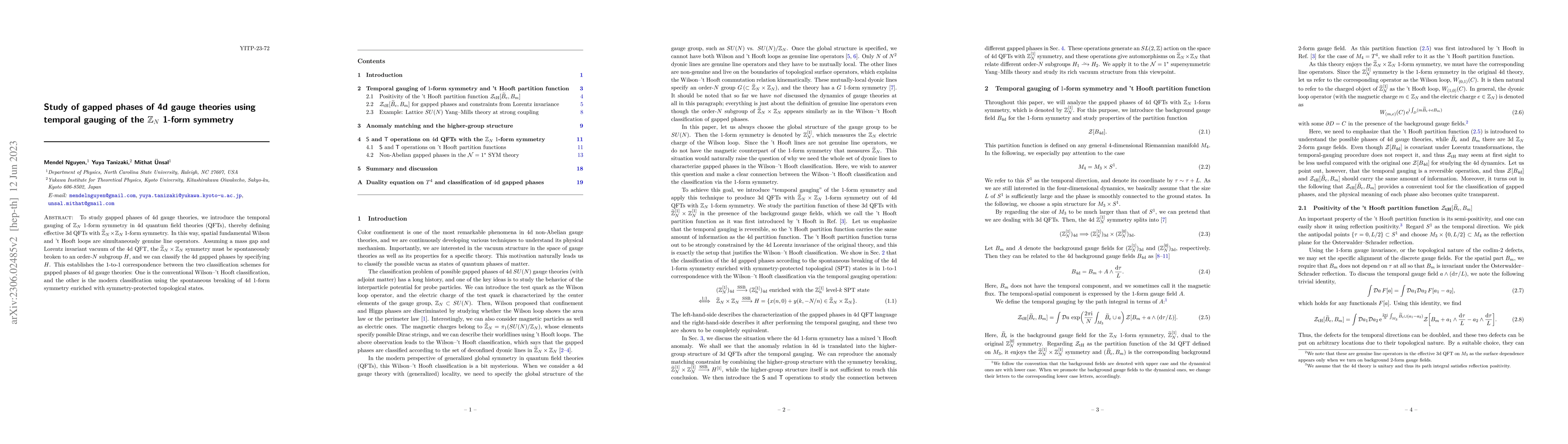 Thumbnail for Study of gapped phases of 4d gauge theories using temporal gauging of
  the $\mathbb{Z}_N$ 1-form symmetry