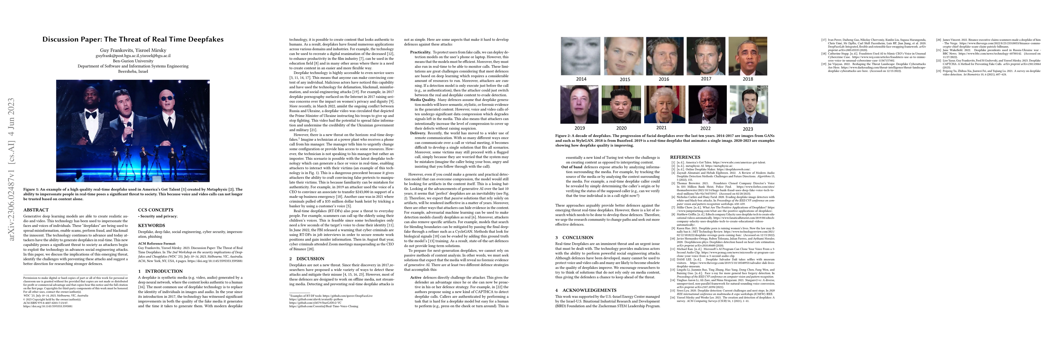Thumbnail for Discussion Paper: The Threat of Real Time Deepfakes