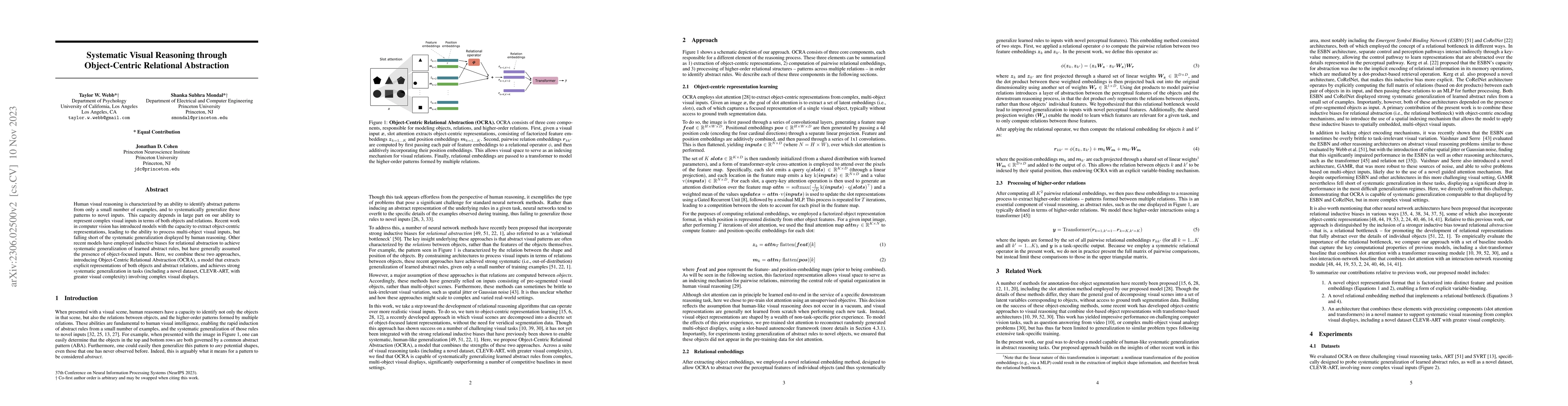 Thumbnail for Systematic Visual Reasoning through Object-Centric Relational
  Abstraction
