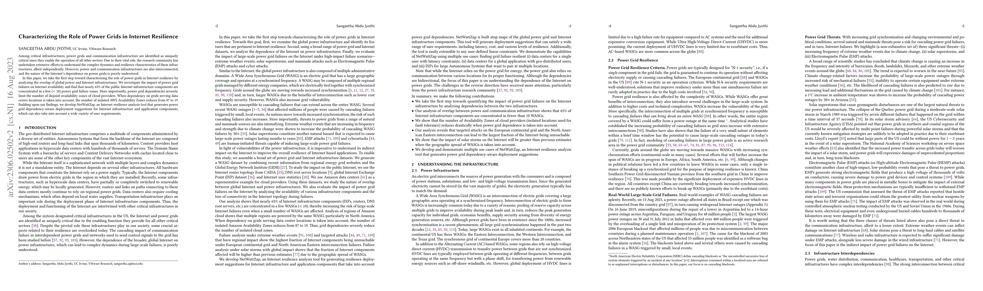 Thumbnail for Characterizing the Role of Power Grids in Internet Resilience
