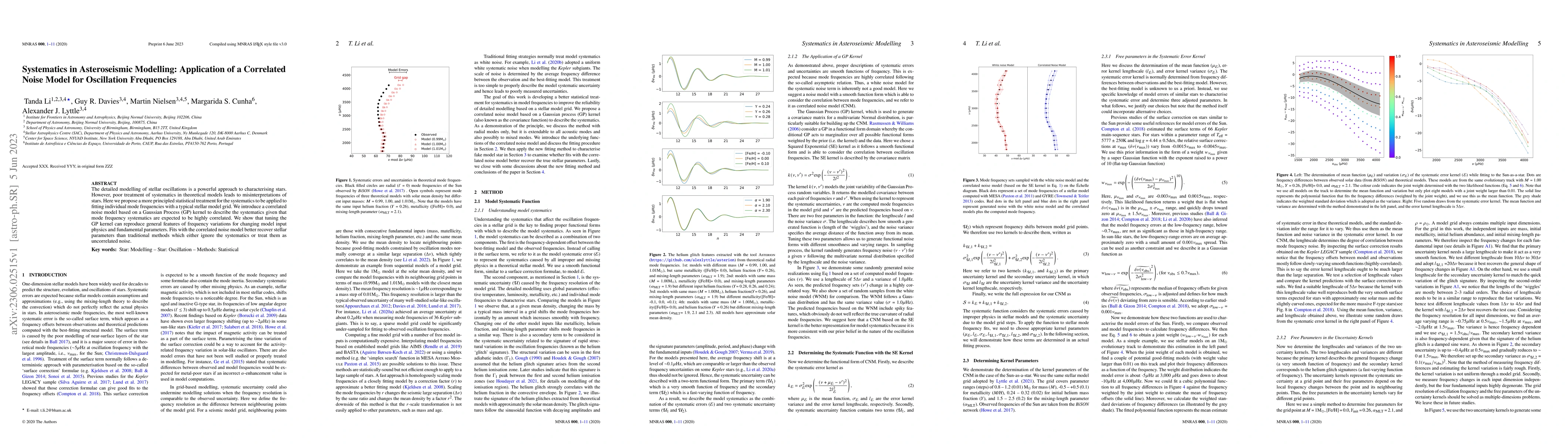Thumbnail for Systematics in Asteroseismic Modelling: Application of a Correlated
  Noise Model for Oscillation Frequencies
