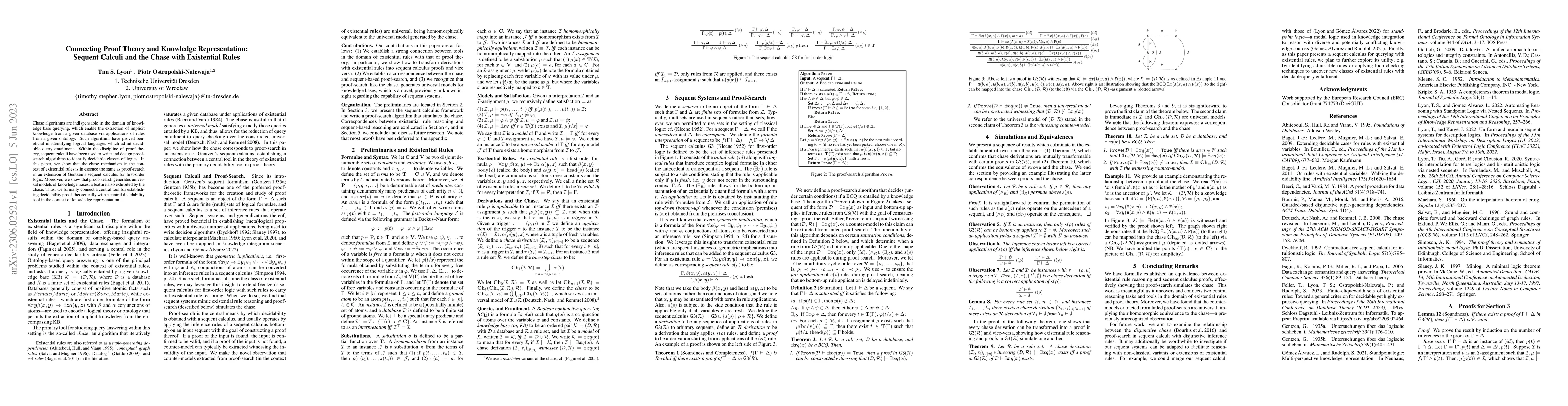 Thumbnail for Connecting Proof Theory and Knowledge Representation: Sequent Calculi
  and the Chase with Existential Rules