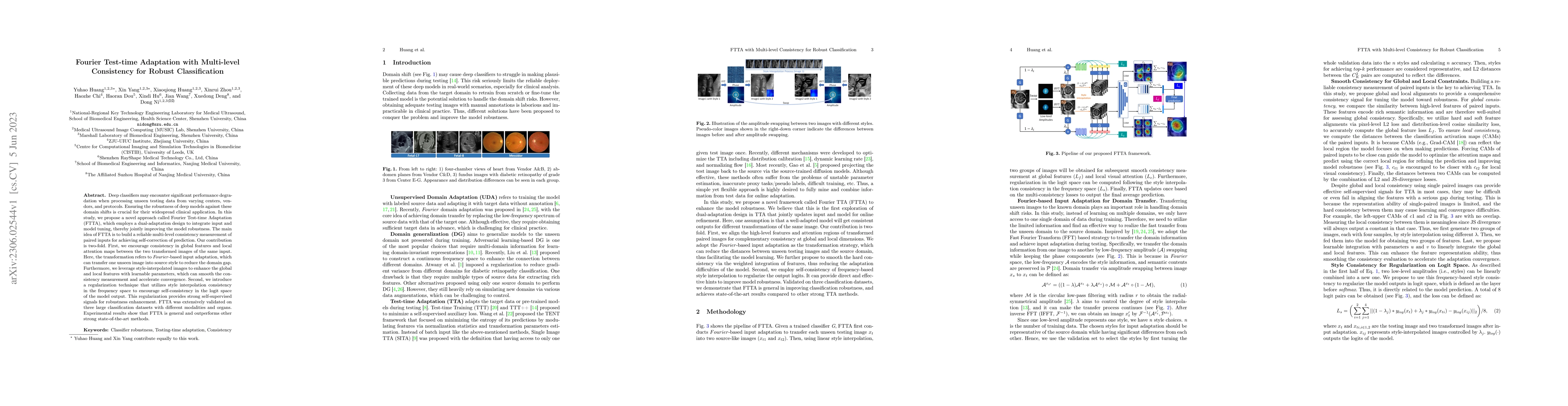 Thumbnail for Fourier Test-time Adaptation with Multi-level Consistency for Robust
  Classification