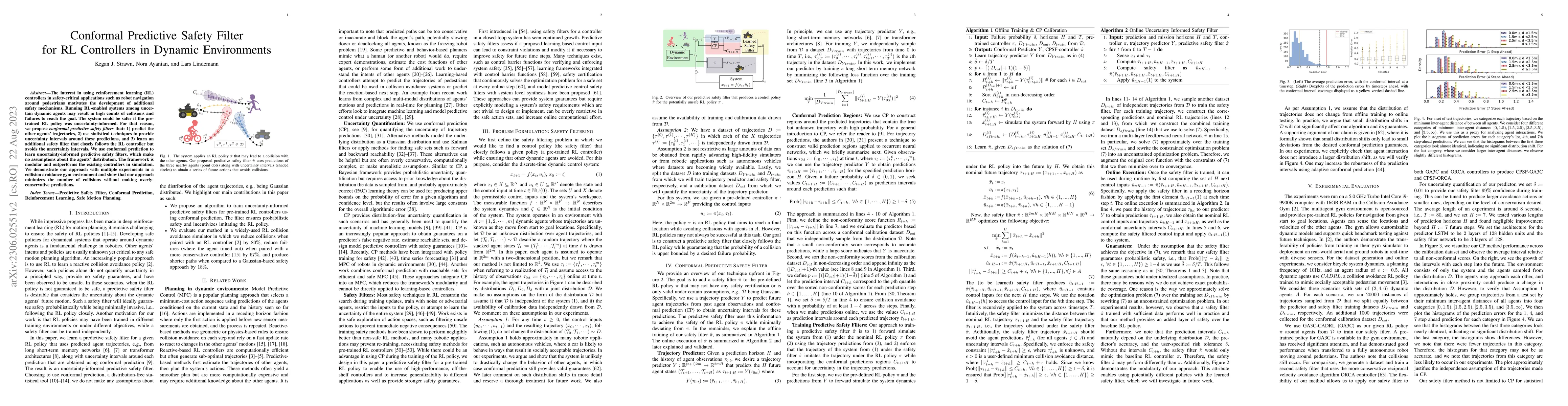 Thumbnail for Conformal Predictive Safety Filter for RL Controllers in Dynamic
  Environments