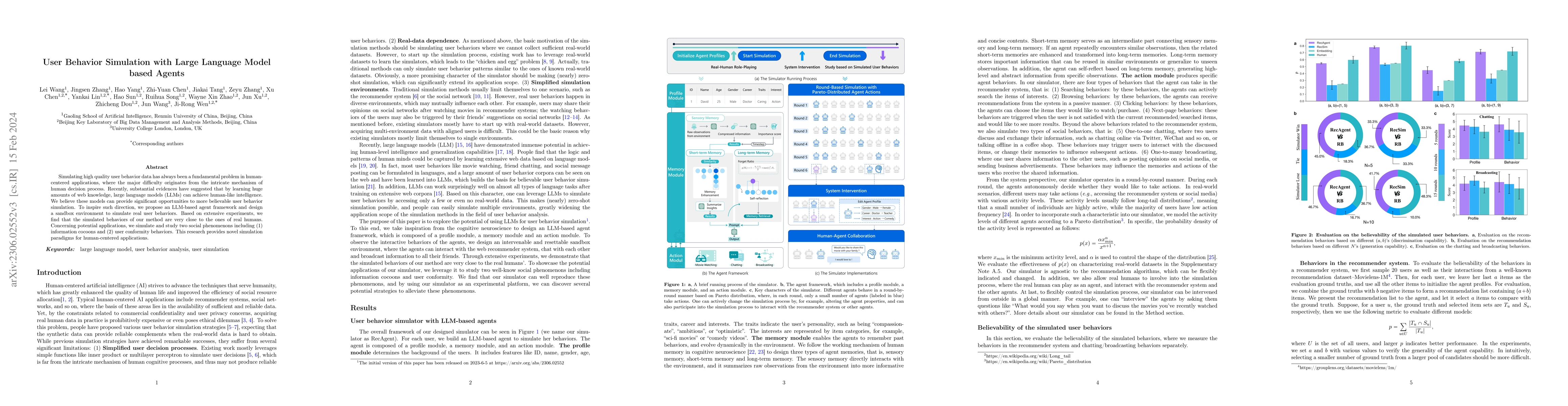 Thumbnail for User Behavior Simulation with Large Language Model based Agents