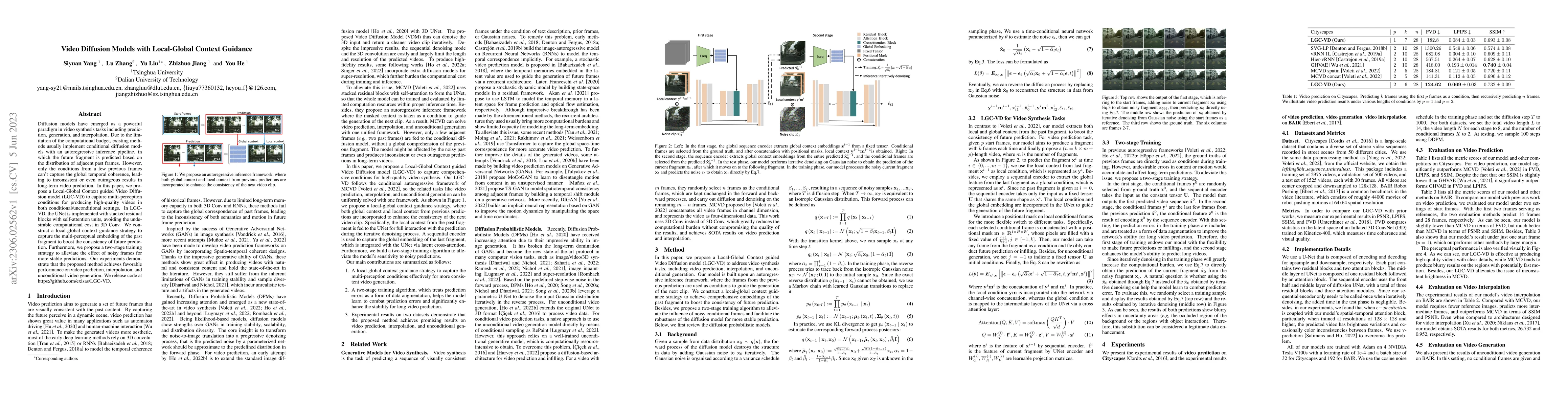 Thumbnail for Video Diffusion Models with Local-Global Context Guidance