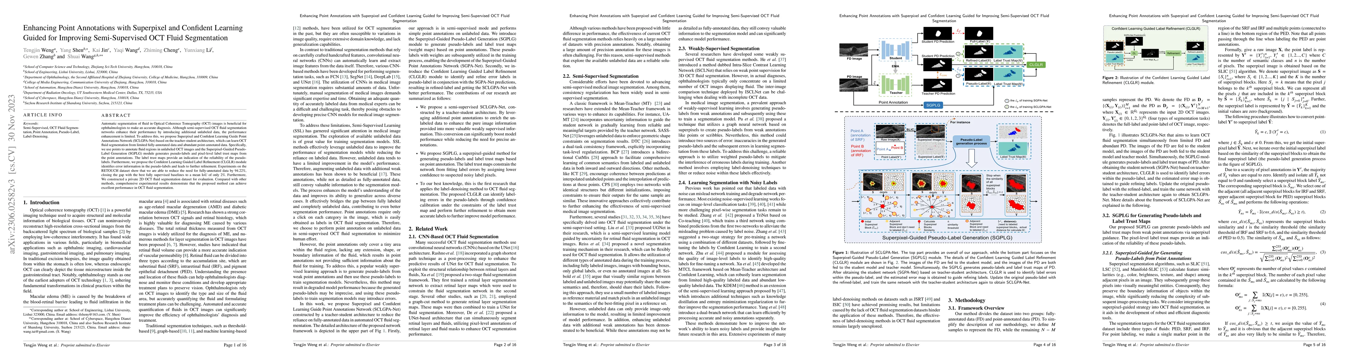 Thumbnail for Enhancing Point Annotations with Superpixel and Confidence Learning
  Guided for Improving Semi-Supervised OCT Fluid Segmentation