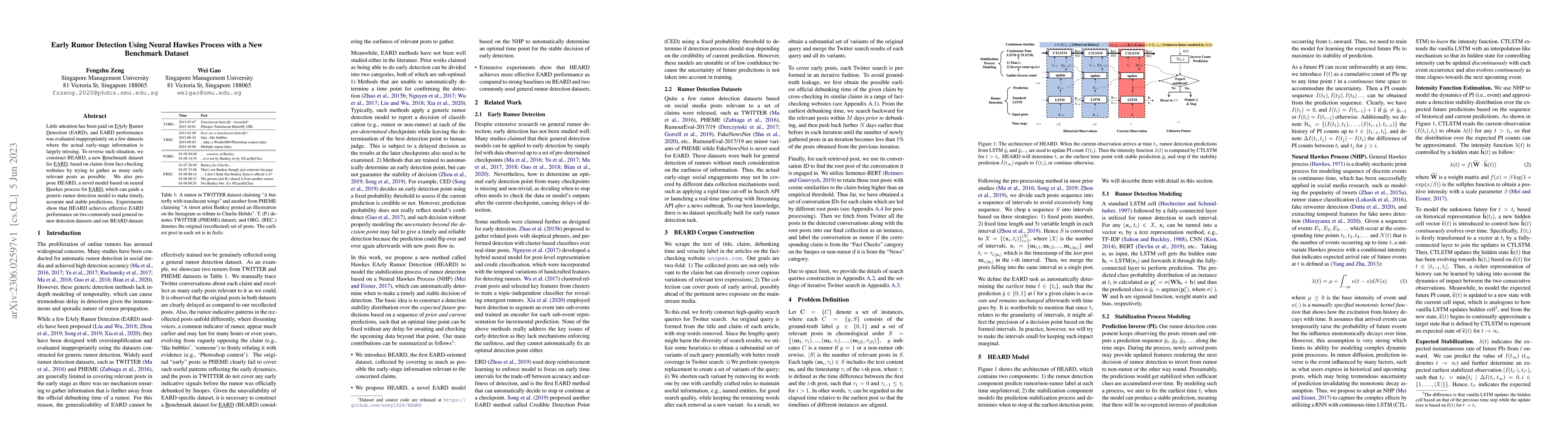 Thumbnail for Early Rumor Detection Using Neural Hawkes Process with a New Benchmark
  Dataset